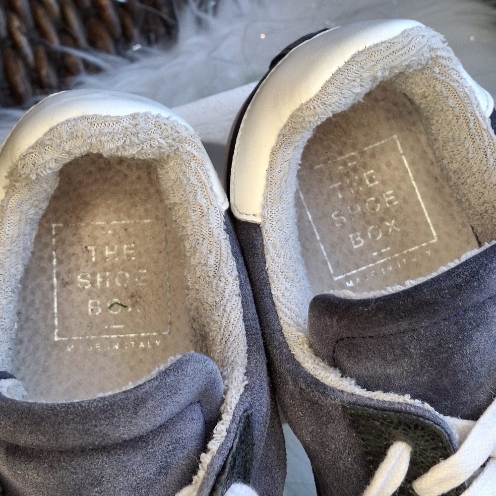 The Shoe Box Studs Side Star Suede Blue Lace-up Sneakers Italy Women Size 37/US7 - Picture 12 of 16